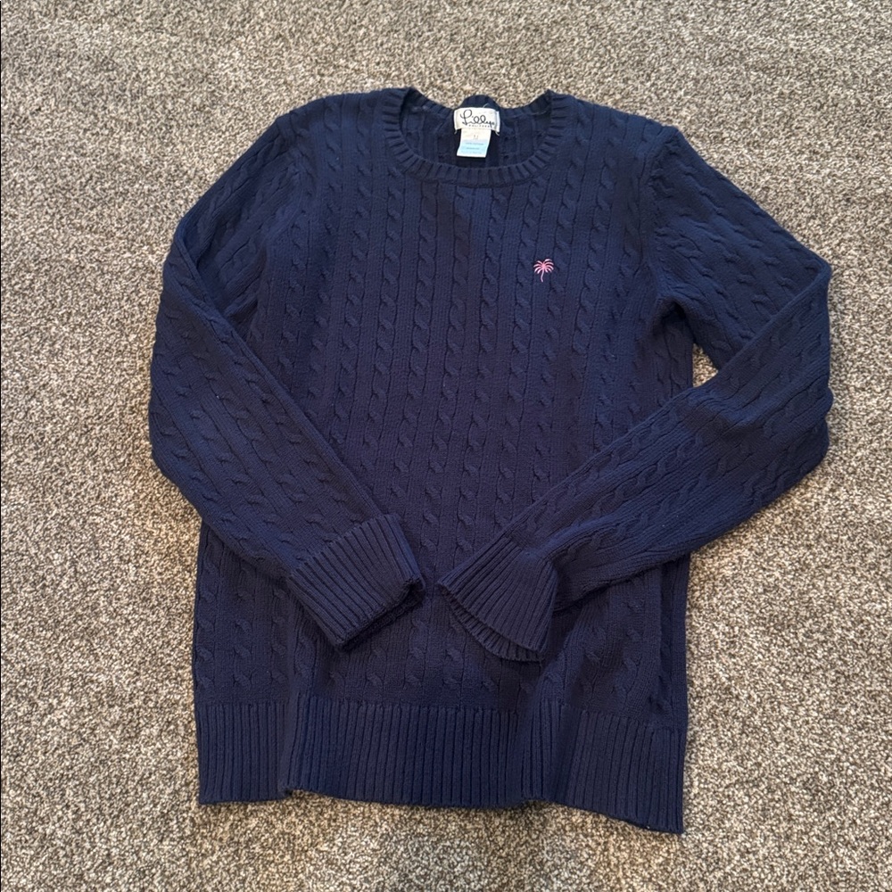 Lilly Pulitzer Navy Cable Knit Sweater